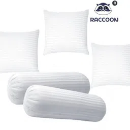 raccoon Microfibre Bolster Pack of 5 Stripes Combo Set Of 3 Premium Cushions & 2-picture-21