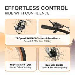 urban terrain Aeroblast Alloy MTB Cycles Shimano Geared for Men with Dual Disc Brake 29 T (inch) Road Cycle image 3