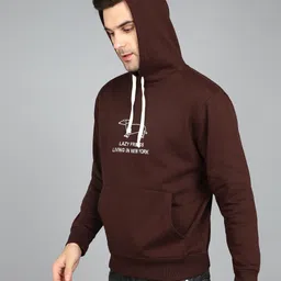 alan jones Men Full Sleeve Solid Hooded Sweatshirt image 2