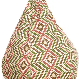 style homez XXL Classic Cotton Canvas Printed Teardrop Bean Bag With Bean Filling image 4