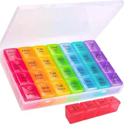 Pill Box Medicine Organizer Weekly 7 Days 4 Times Storage 28 Compartments Case Medicine Dispenser-image-54
