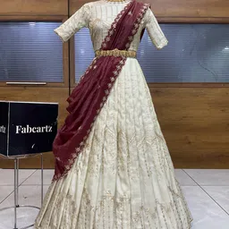 fabcartz Embroidered Semi Stitched Lehenga Choli-picture-22