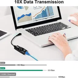 RuhZa Network Wired Cable, USB 3.0 to Ethernet Adapter Gigabit RJ45 LAN Converter Speed Upto 10/100 Mbps Compatible with Laptop PC Desktop Laptop Accessory image 4