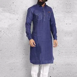 i t cloth merchants Men COTTEN SILK Striped Suit-picture-18