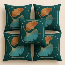 flipkart smartbuy Microfibre Cushion Pack of 5 Floral Royal Leaf Collection-picture-36