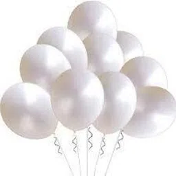 aaradhya Solid White Balloons Latex Party Balloons (Pack of 25 Pieces) Balloon image 4