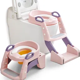Vega Western Toilet Potty Seat for Kids, Baby Potty Training Seat with Ladder Potty Seat-image-15