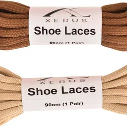 XERUS Shoe Lace Round Brown Beige For Boot Sport Hiking Shoes Shoe Lace-image-0