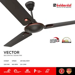 goldmedal Vector with 2 Year Warranty Ultra High Speed 1200 mm Ceiling Fan image 2