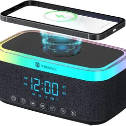 Portronics Trifusion 16W HD Sound Bluetooth Speaker,15W Wireless Charging,Digital Clock 16 W Bluetooth Speaker-picture-24