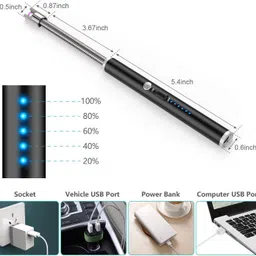 hiwaga Electric Lighter for Candles Rechargeable Electric Gas Lighter for Home Flameless Windproof USB Lighter 360° Flexible Neck Arc Lighter Pocket Lighter image 2