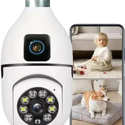 FEERO Light Bulb, Dual Lens WiFi Outdoor, Smart 360° Motion Detection Spy Camera-picture-21