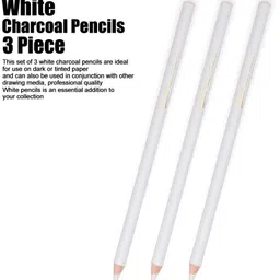 chrome 3 Piece Medium White Charcoal Pencil image 5