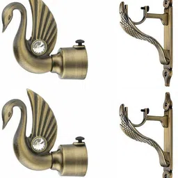 gloxy Gold Rod Rail Bracket, Curtain Knobs, Curtain Hooks, Curtain Rods Metal-picture-14