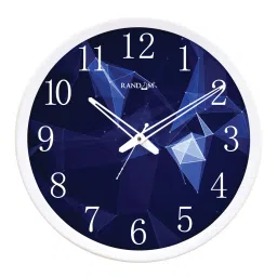 random Tic Toc Blue & White Plastic Wall Clock image 2