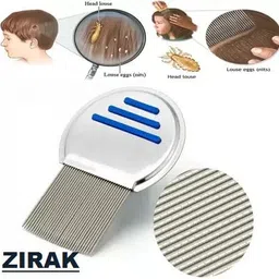 zirak ZRK Premium Lice Comb With Steel Teeth removes Lice & Nits NIT Free Hair Com-picture-24