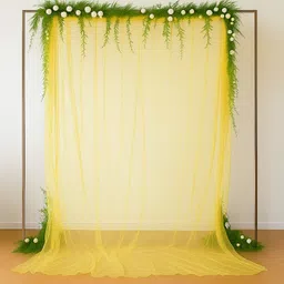 party box by harish chadha Yellow, Olive Green Backdrop Party Decoration image 4
