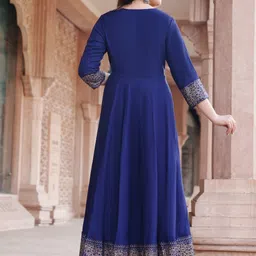 skyasia Women Printed Cotton Blend Anarkali Kurta With Attached Dupatta image 2