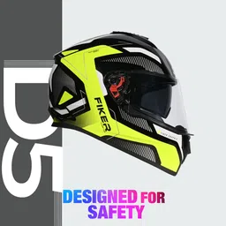 studds Drifter D5 Fiker ISI Certified with Dual Visor & Spoiler Full Face Helmet Helmet Motorbike Helmet image 5