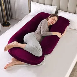 victostar j shape pregnancy pillow Polyester Fibre Solid Pregnancy Pillow Pack of 1 image 2