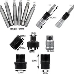 breeze shears 13Pcs Alternator Freewheel Pulley Removal Socket Bit Set Garage Tool Lever Tool image 2