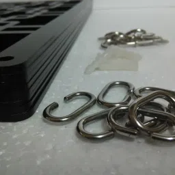 planet decor Acrylic Wooden Texture (Set Of 10) Hanging Room Divider In Brown Colour image 4