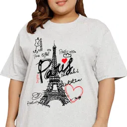 elite soul Pack of 2 Women Graphic Print Round Neck Cotton Blend Multicolor T-Shirt image 4