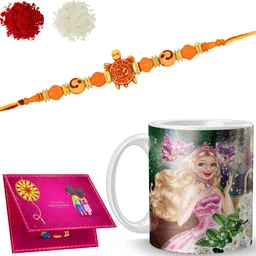 naadn Designer Rakhi with mug_NAADN4558 Gold Finish Rakhi, Chawal Roli Pack, Greeting Card, Mug Set-picture-10