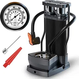 original mart Double-Cylinders Ball Pump with Precise Pressure Gauge, Mini Bike Floor Pump Bicycle, Motorcycle Pump-picture-22