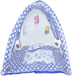 kiraday Baby Play Gym Mattress wit Mosquito Net (Blue, 0-10 Monts) 57 Polyester Washable Infants Mosquito Net image 1