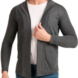 ksinaclothing Men Jacket Style Full Sleeve Silver Shrug image 3