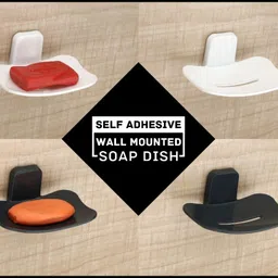 hxoset 4Set Bathroom Stands for Soap/Self Drain with Hooks/ Soap Dish Holder. Plastic Wall Shelf image 4