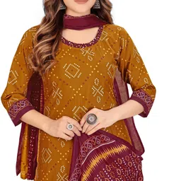 vijay deep silk mill Unstitched Crepe Salwar Suit Material Printed image 4