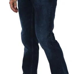 mufti Men Slim Mid Rise Dark Blue Jeans image 3