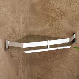 fortune 11.5 X 11.5 Inch Wall Mount Corner Shelf Bathroom Multipurpose Shelf (Pack of 1) Stainless Steel Wall Shelf-picture-12