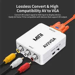 ULTRABYTES Mini HD AV To VGA Video Converter with 3.5mm Audio to PC HDTV Converter Gaming Adapter image 5