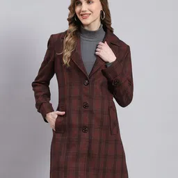 monte carlo Wool Blend Checkered Coat For Women-picture-32