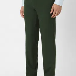 van heusen Men Slim Fit Dark Green Polyester Trousers image 4