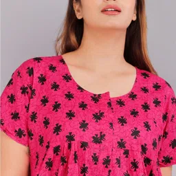 nitya fashions Printed Pure Cotton Stitched Flared/A-line Gown image 3