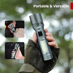 zeno volt M15 Metal Body High-Powered Tactical LED Flashlight Torch 8 hrs Torch Emergency Light image 5