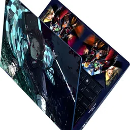 Techfit Full Body Laptop Skin Fits Size Upto 15.6 Inches - Anime Tanjiro Kamado Self Adhesive Vinyl Laptop Skin Compatible for 15.6 inch-picture-39