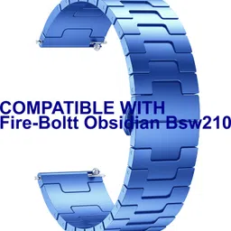 ACM Watch Strap Metal Steel for Fire-Boltt Obsidian Bsw210 Smartwatch Blue Smart Watch Strap-picture-22