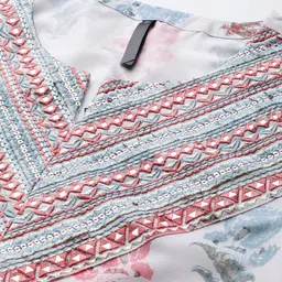 bkapparels Women Chikan Embroidery Viscose Rayon Straight Kurta image 4