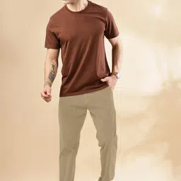 rajovati Men Slim Fit Cream Viscose Rayon Trousers image 4