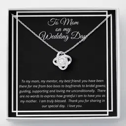rakva Mother Of The Bride Necklace, Gift From Daughter Wedding Day Zircon Sterling Silver Pendant Set-picture-10