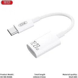 Xo professional White XO-NB-R268B USB-C to Lightning Audio Adapter Cable Plug & Play WireControl White Phone Converter image 5