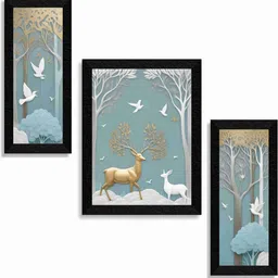 saf deer in jungle Premium wall paintings for wall decoration, living room Digital Reprint 14 inch x 24 inch Painting-picture-12