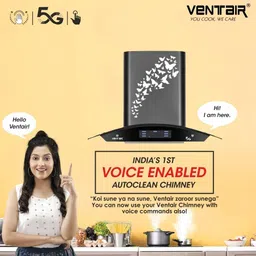 ventair Velocity 5G 90 Voice Enabled Smart Auto Clean Wall Mounted Black 1400 CMH Chimney image 2