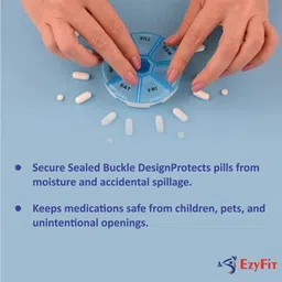 ezyfit 7 Days Round Portable Pill Medicine Organiser for 7 Days Pill Box image 5