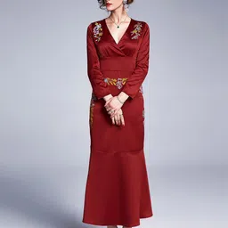 JC Collection Maroon Floral Maxi Dress-picture-22